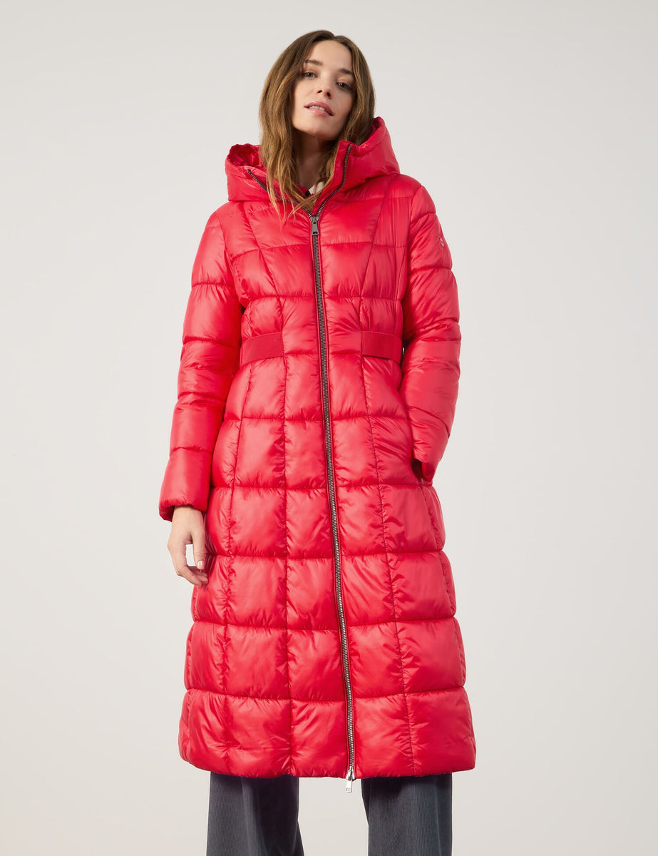 TAIFUN LONG FITTED QUILTED COAT WITH SUBTLE SHINE