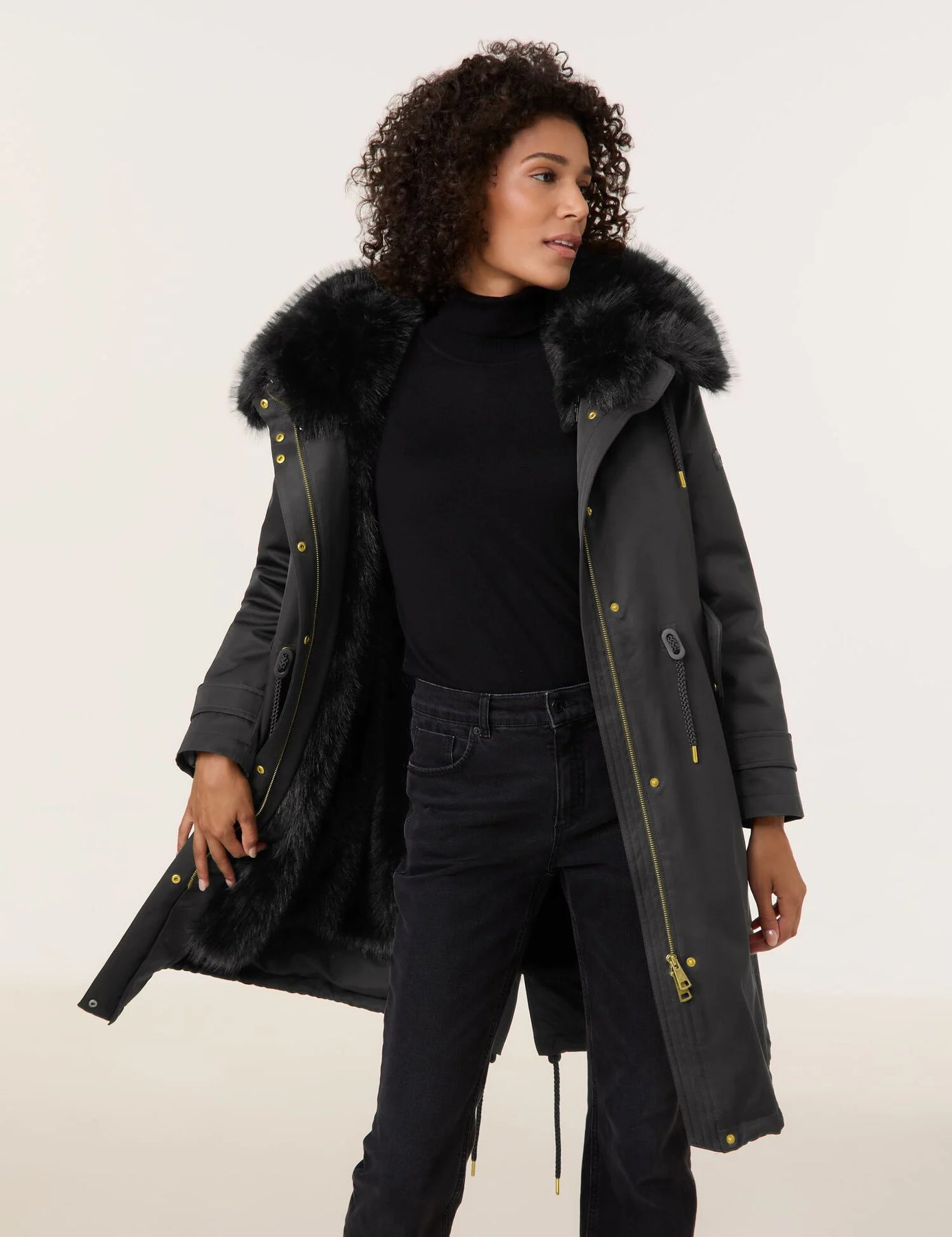 GERRY WEBER COAT WITH REMOVABLE FAUX FUR LINING Laura s Collections